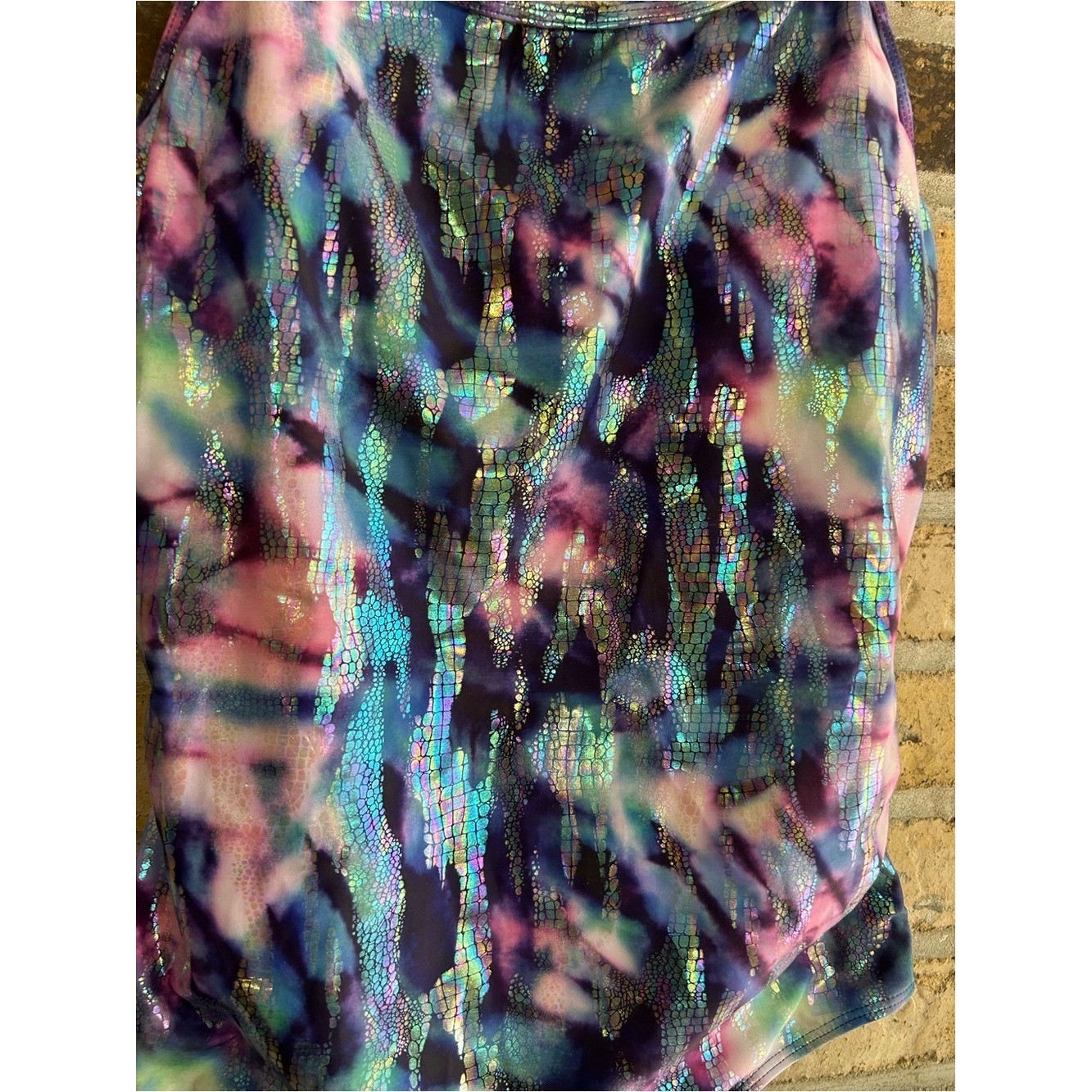 2XL Watercolor Scale Mermaid One Piece Swimsuit