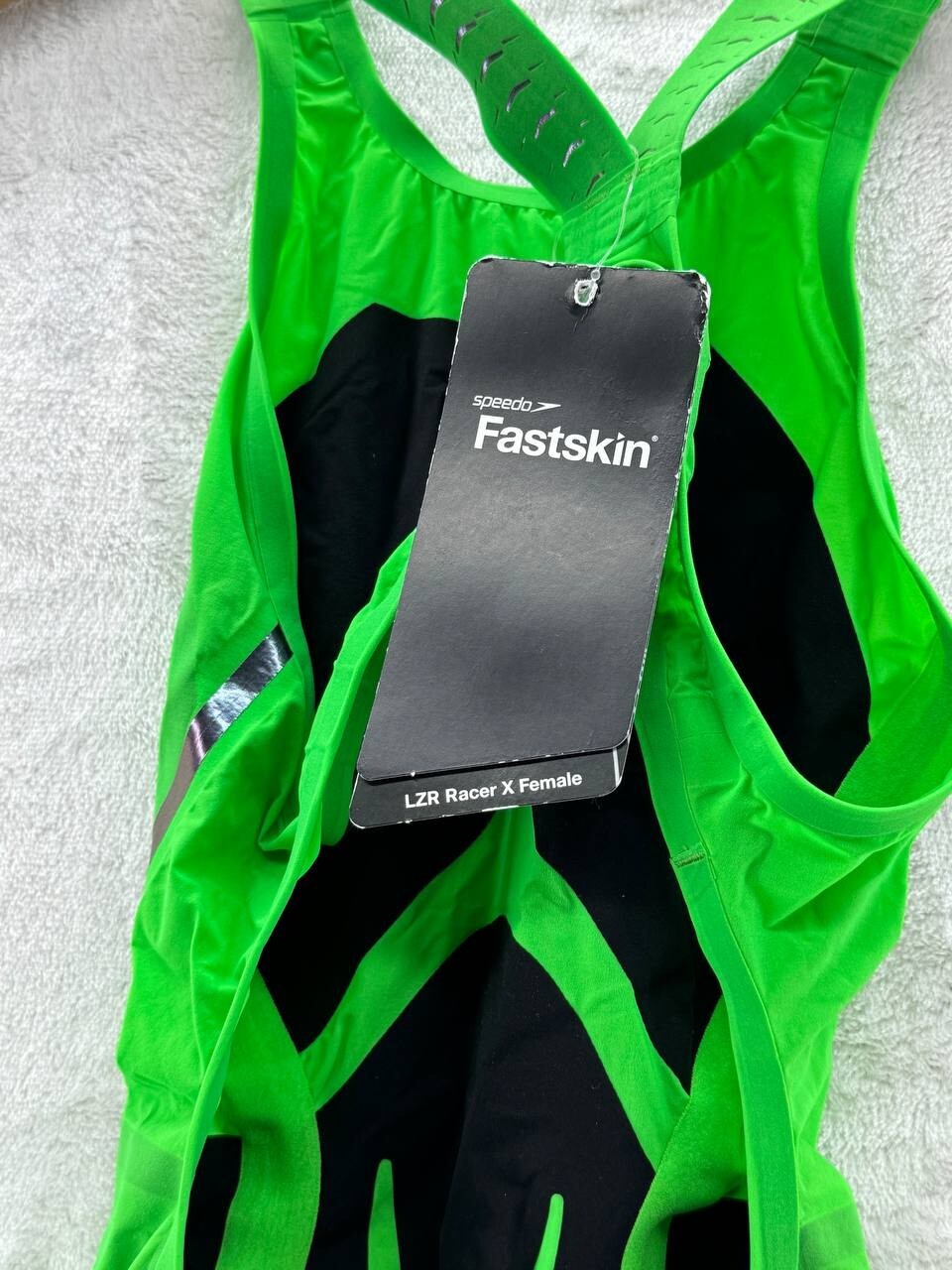 NWT – Speedo Women’s Lzr Racer X Open Back Kneeskin Swimsuit Bright Green Sz 21