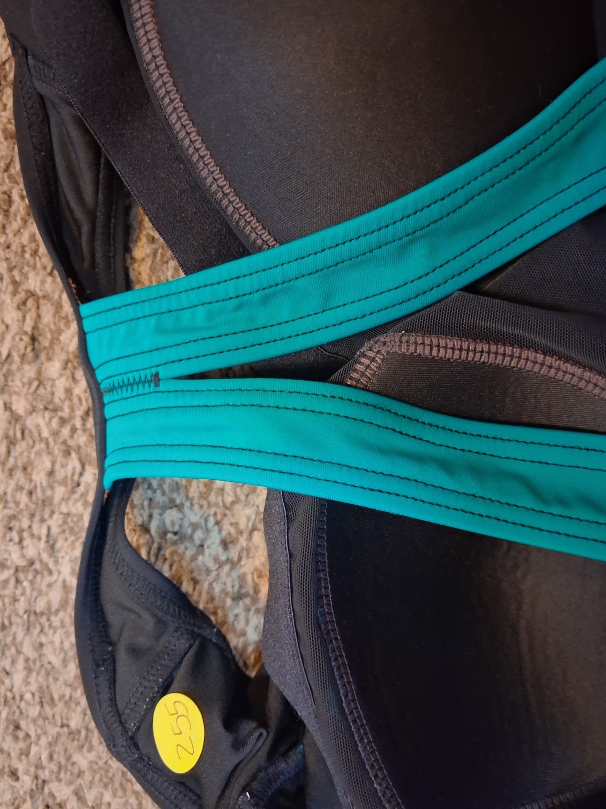 Women’s One Piece Swimming Swimsuit Black Teal 82% Nylon 18% Spandex Size M