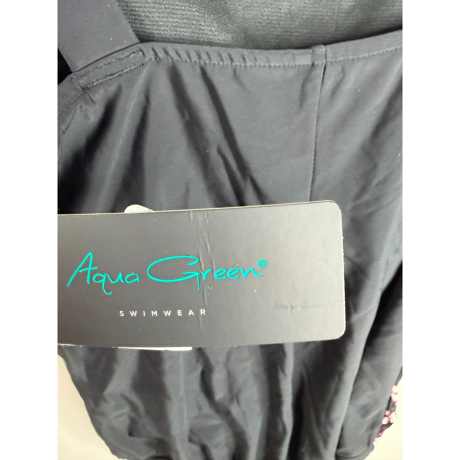 New Aqua Green Women’s UPF 50 Asymmetrical Shoulder One Piece Swimsuit XL Black