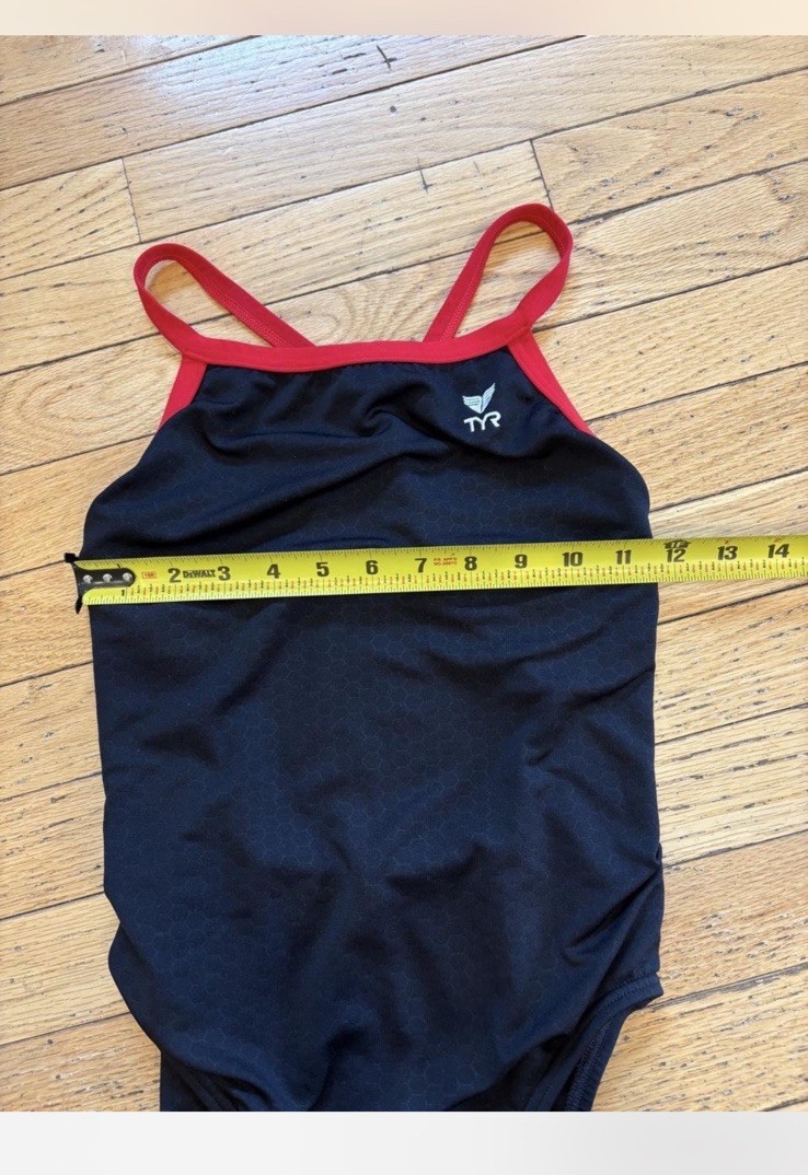 TYR Women’s Competitive One Piece Crossback Swimwear Black Red Swimming