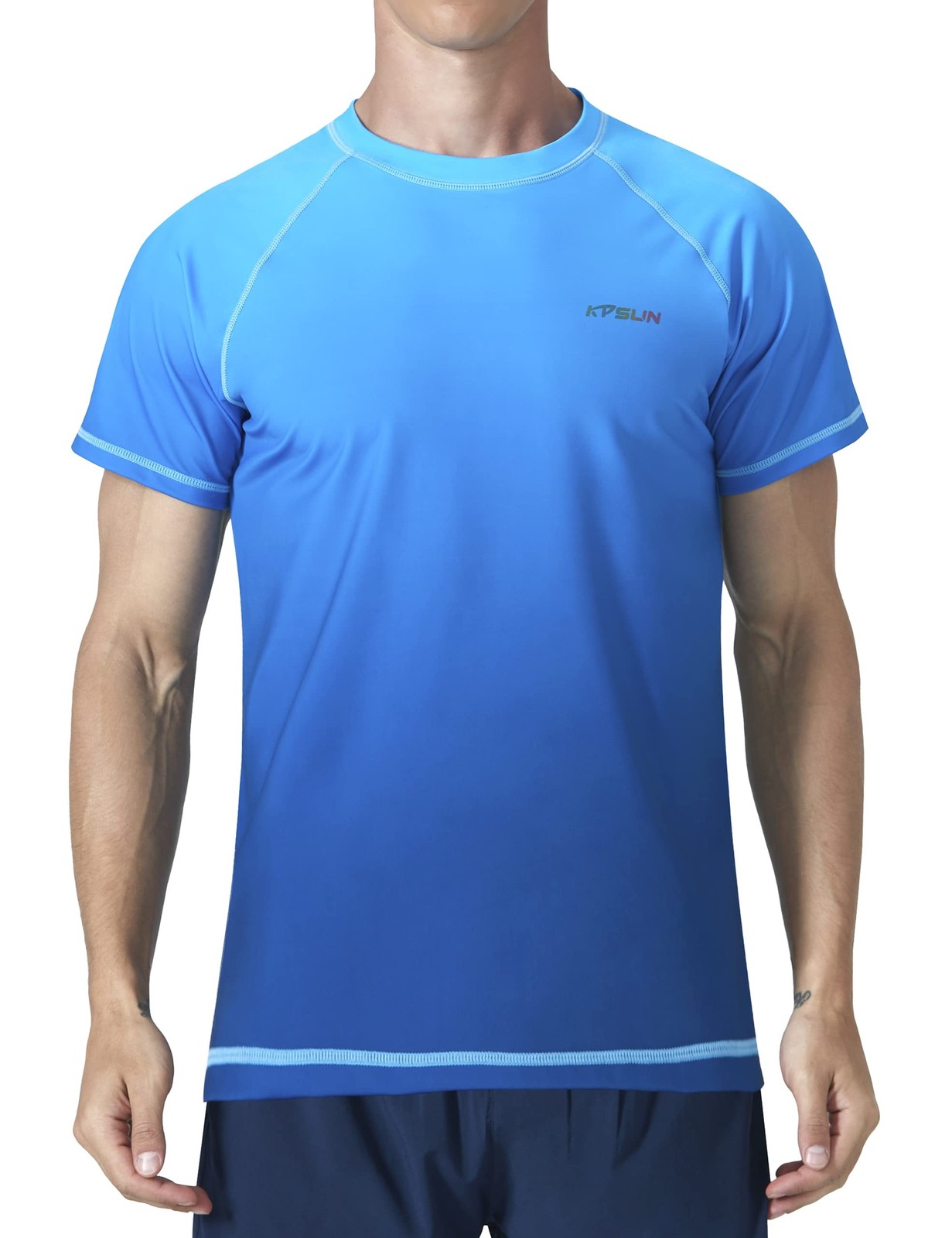 Mens Swim Shirts UPF 50+ Sun Protection Quick Dry SPF Rash Guard Outdoor Beac…