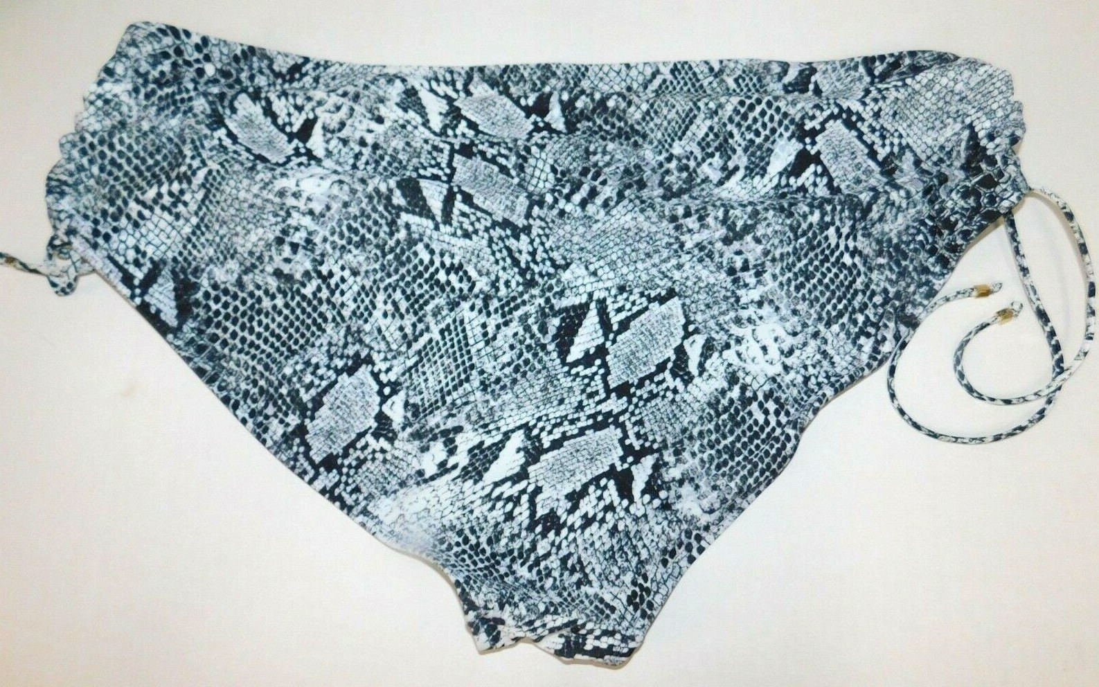 Womens Swimsuit Bottoms Black White Snakeskin Pattern 2X Plus Size