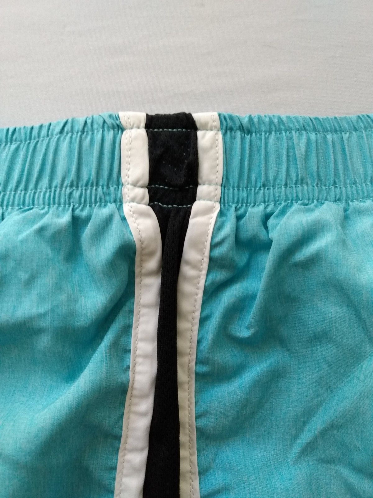 Raya Sun Shorts Women’s Large Track Run Swim Lined Side Stripe Aqua Black