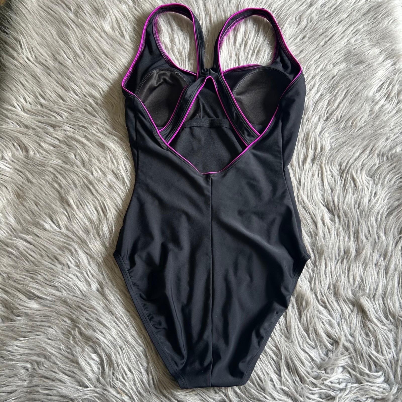 Speedo One Piece Swimsuit Womens Size 12 Black Swimwear Swim