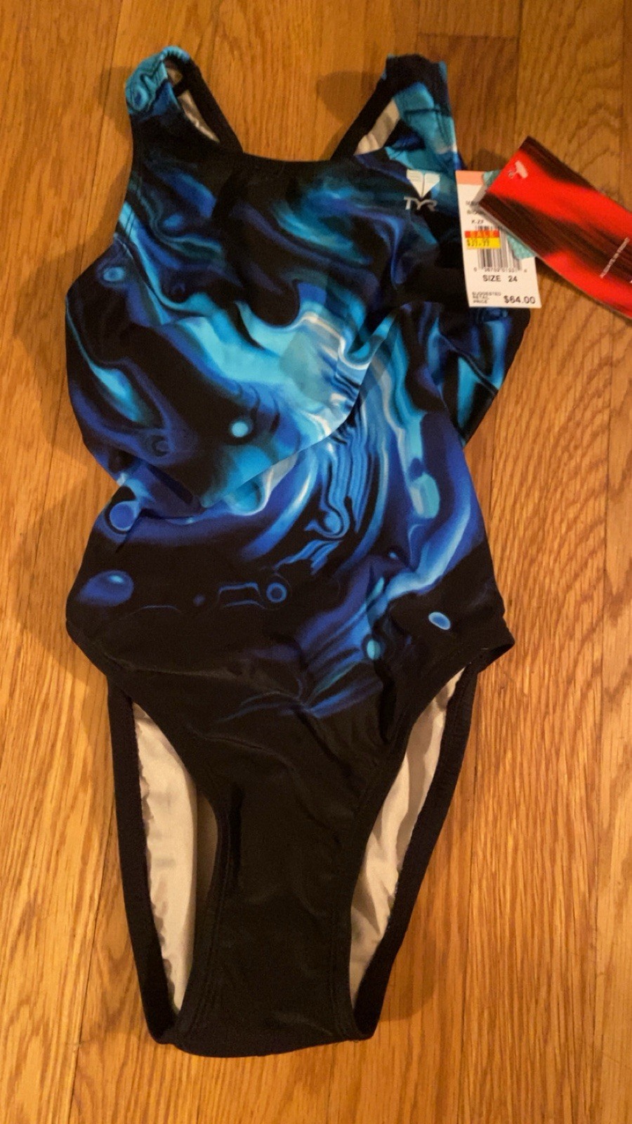 Size 24 TYR Blue & Black Competition One Piece