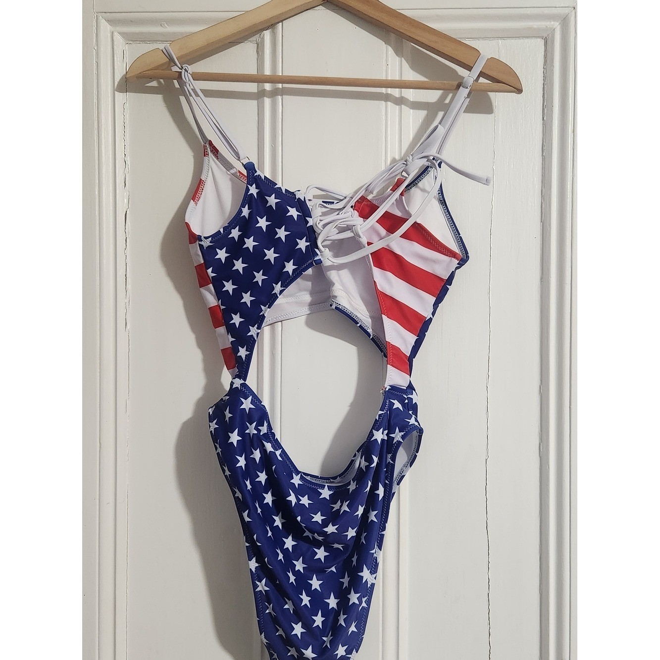 American Flag One-Piece Swimsuit – Red, White & Blue