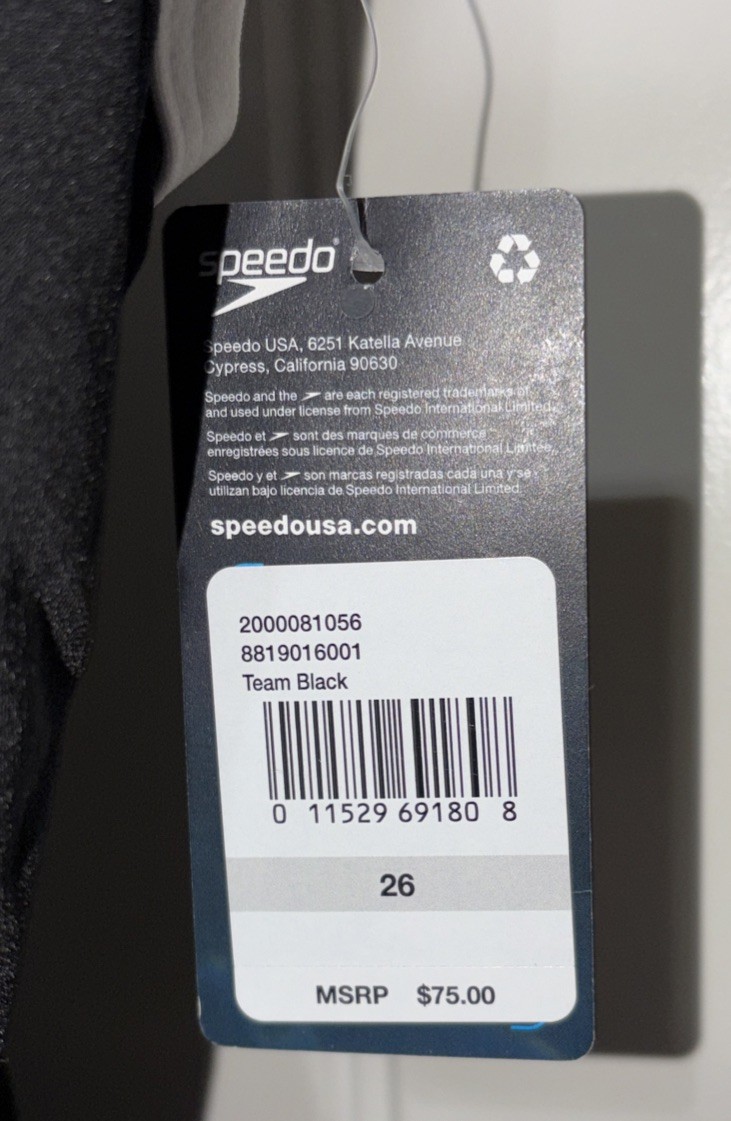 Speedo Endurance Flyback Training Women’s One piece Swimsuit Black Size 26