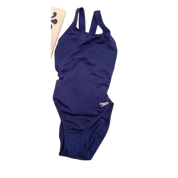 Speedo Performance Navy Blue One Piece Swimsuit Racerback Training Swimwear 6/32