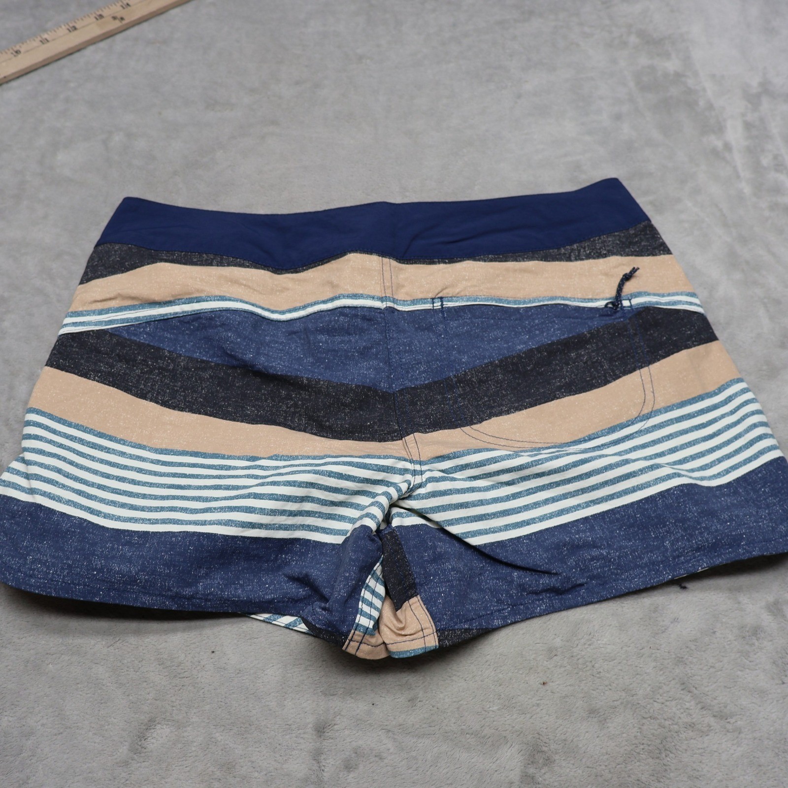 Patagonia Board Shorts Womens 6 Blue Striped Wavefarer Recycled Nylon Swim Surf