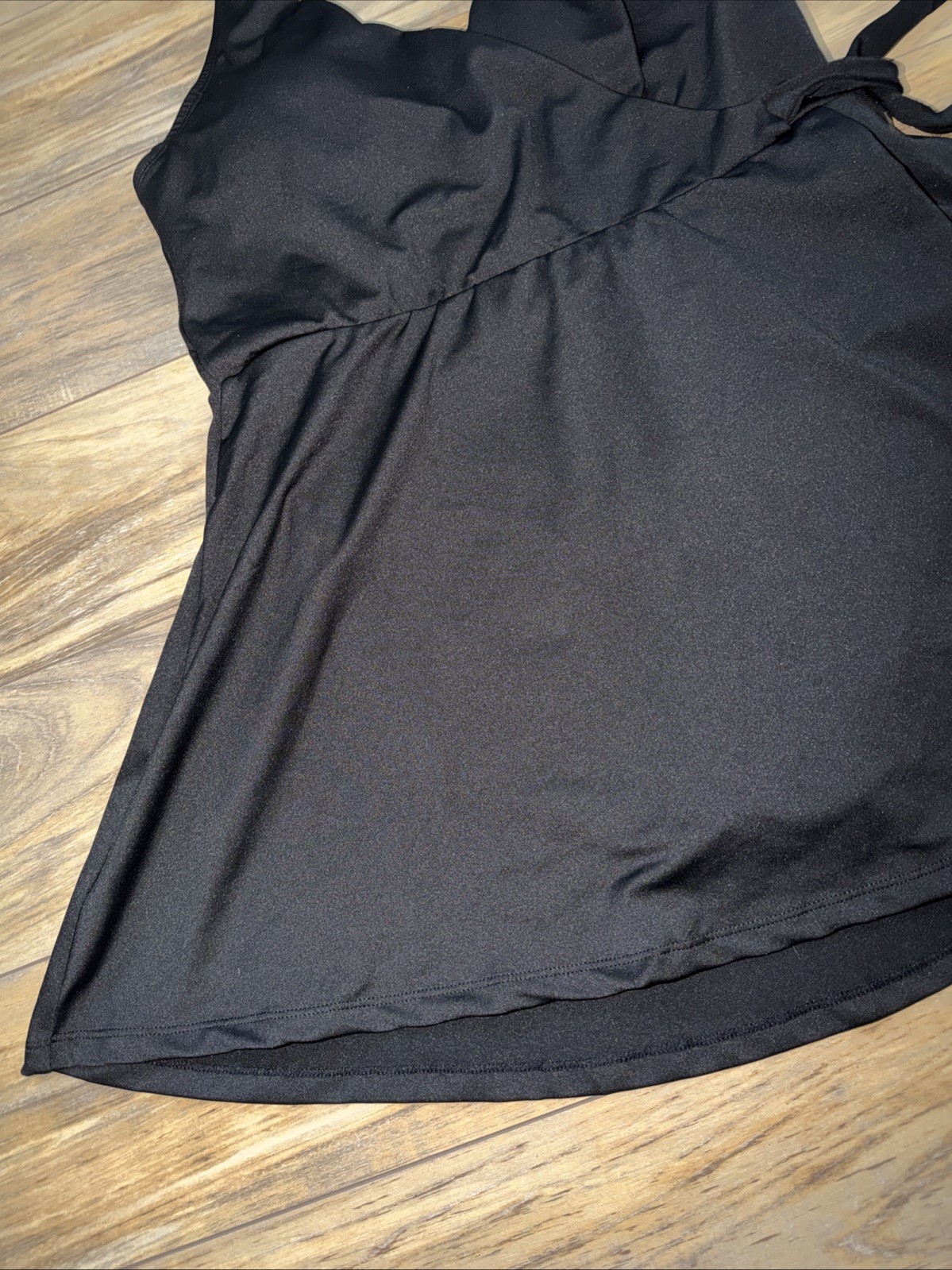 Aquashape Swim Dress Halter Womens 18 Black One Piece Full Coverage Aquatic Suit