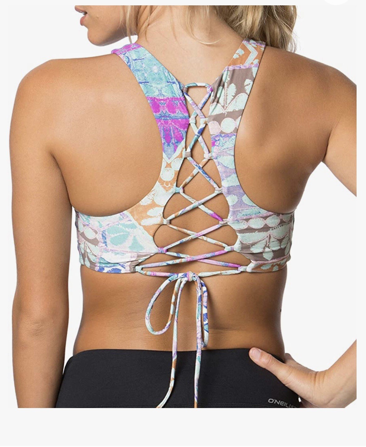 O’NEILL Women’s 365 Hybrid Vista High Neck Halter Sports Bra Bikini Top