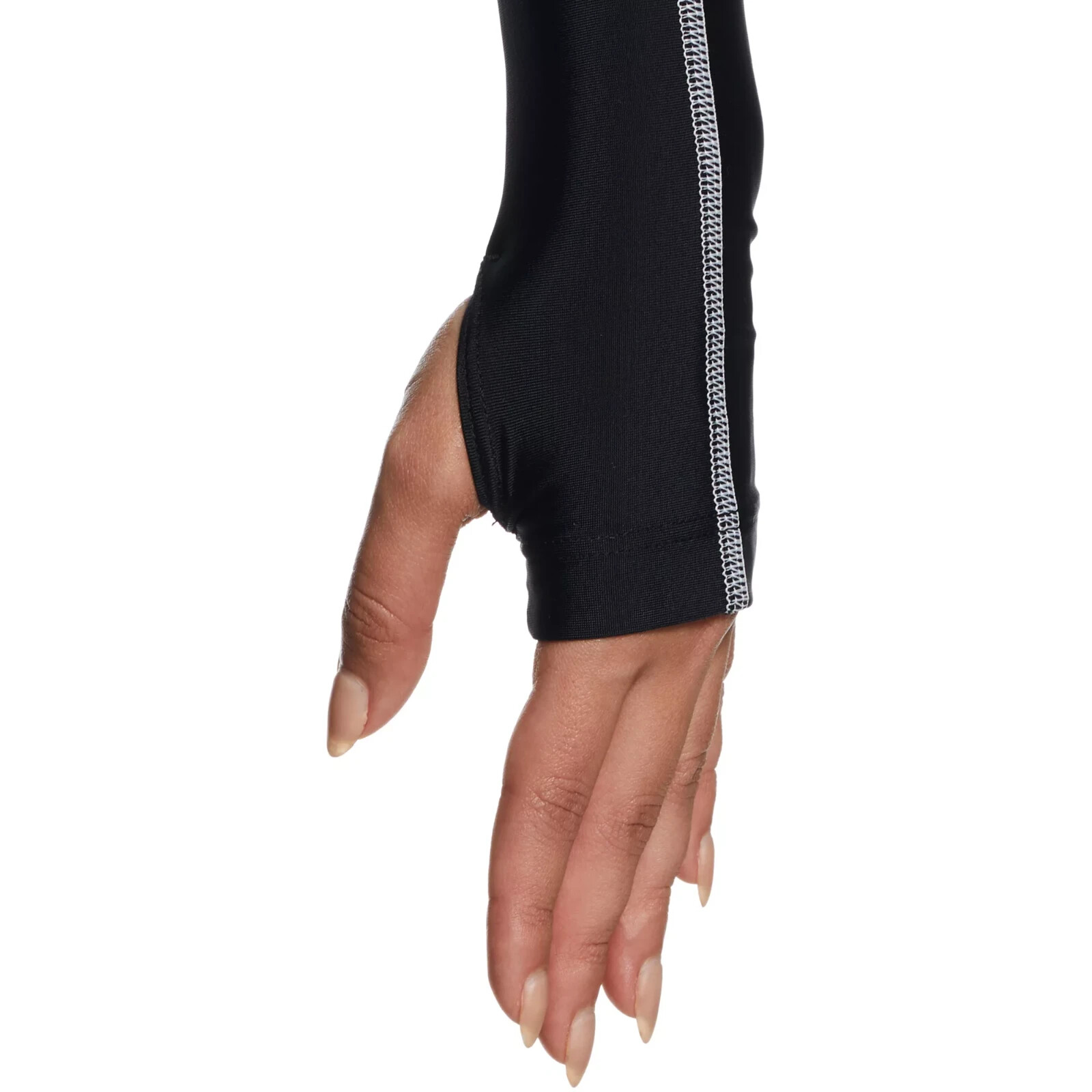 Nike Fusion Women’s Long Sleeve Rashguard Crop Swim Top Large Black Swimwear NWT