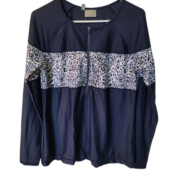ATHLETA Zimbabwe Rashguard Swim Top Shirt L