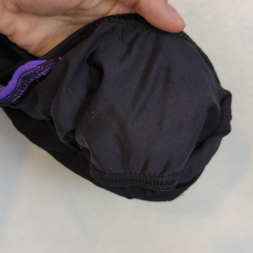 Sporti Purple & Black Cutout One Piece Swimsuit S