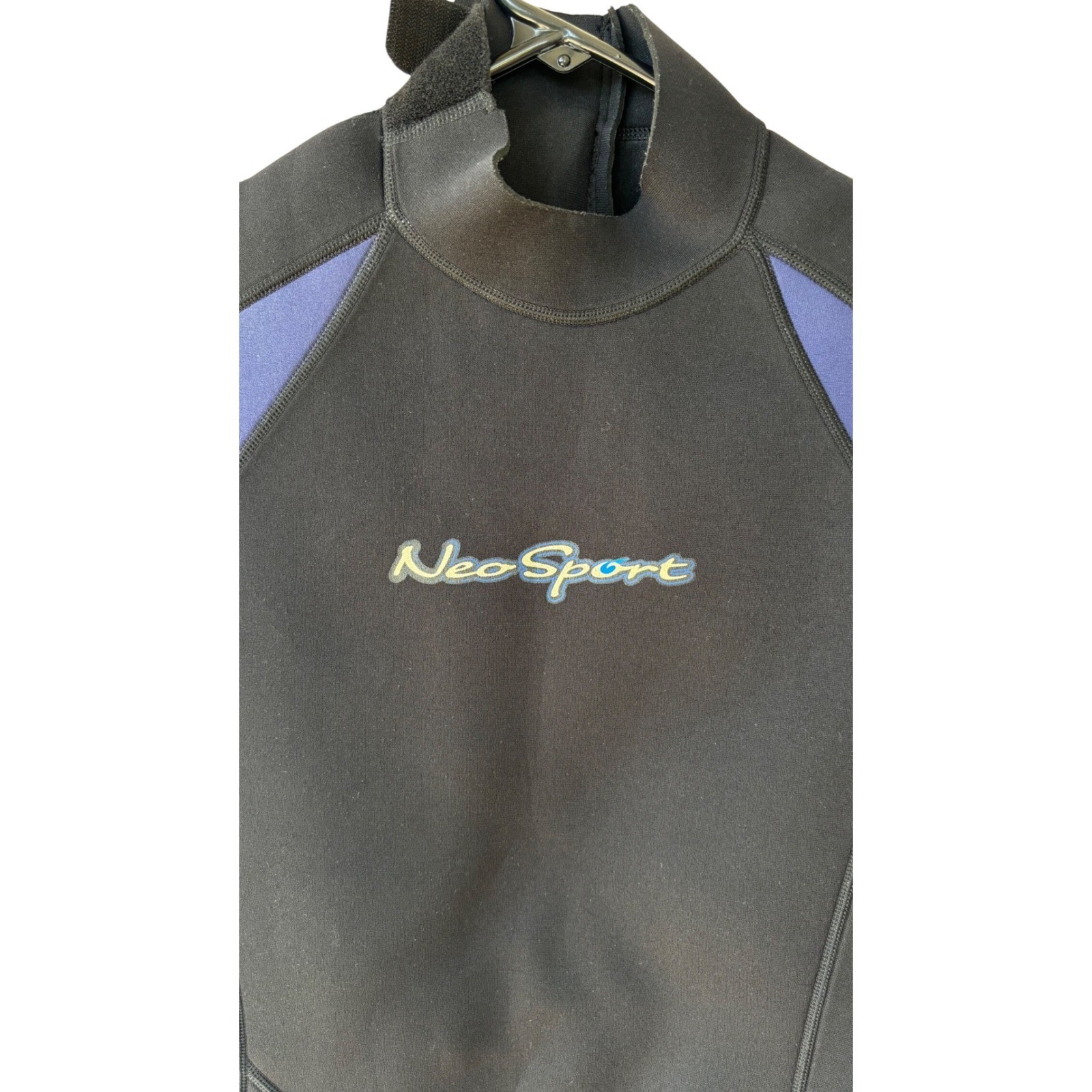 NeoSport 2.5mm Shorty Wetsuit Size 14 Black Blue Back Zip Surf Swim Youth/womens