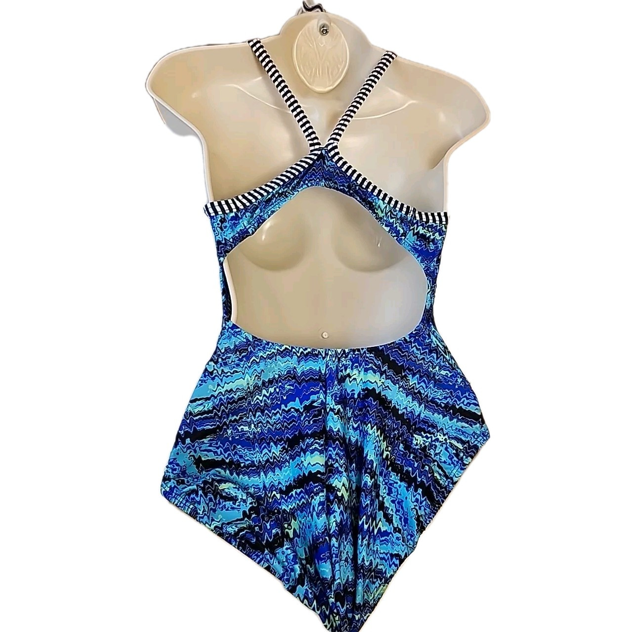 Dolfin Uglies Womens Racerback Swimsuit Size 36 Blue Multicolor One Piece Swim
