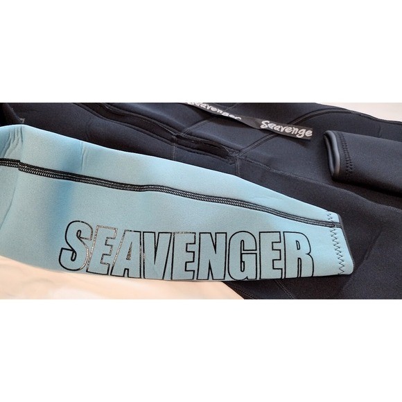 Seavenger Womens Full Body Wetsuit Size 3 Blue Black Neoprene Diving Snorkeling