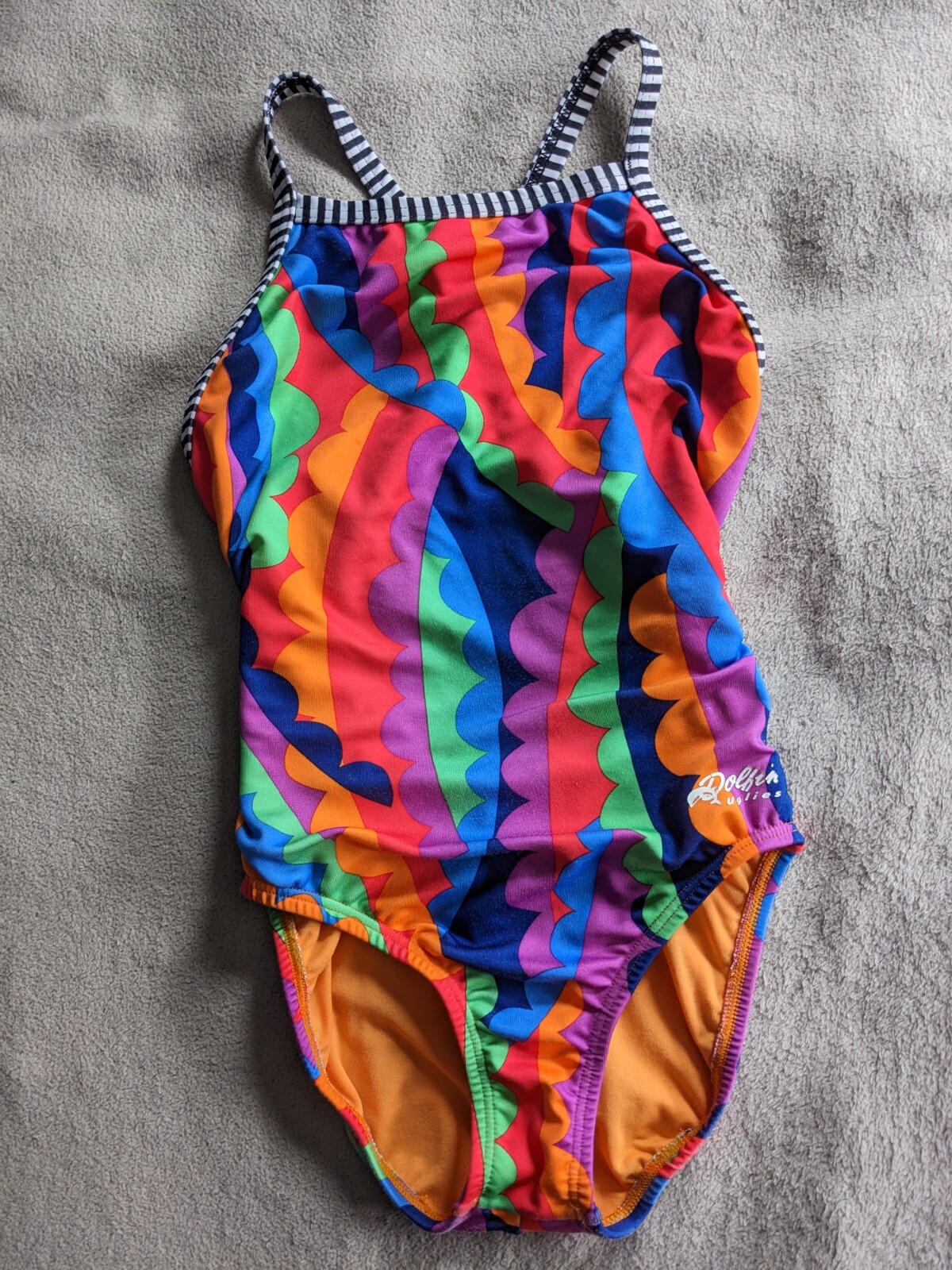 DOLFIN – UGLIES One Piece Swimsuit Womens Size 30 Orange Green Purple Red