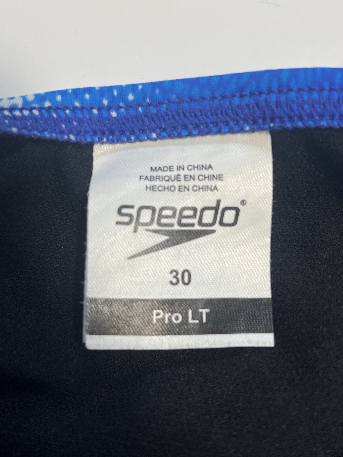 Speedo Pro LT Women’s Size S (30) Blue White Racerback Swimsuit EUC