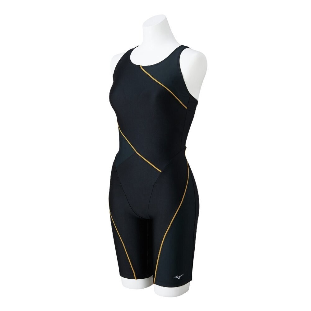 Mizuno Women’s Swim Fitness All-in-One Swimsuit Two-Tone Design Black/Black 2025