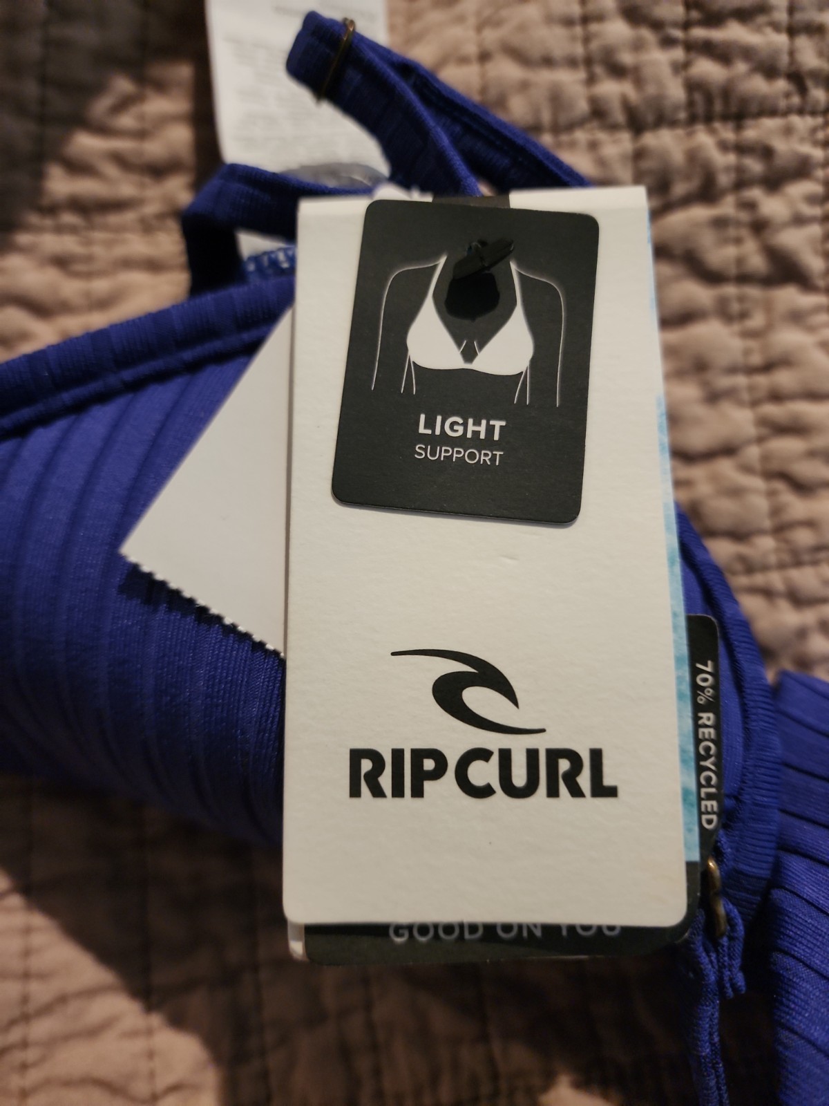 Rip Curl Women’s Standard Premium Surf Fixed Triangle Top Blue Size M New