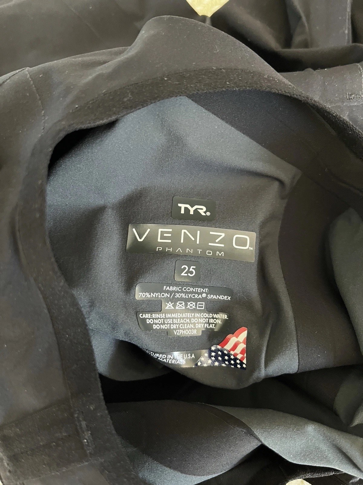 TYR Venzo Phantom Black Open Back Tech Suit Size 25
