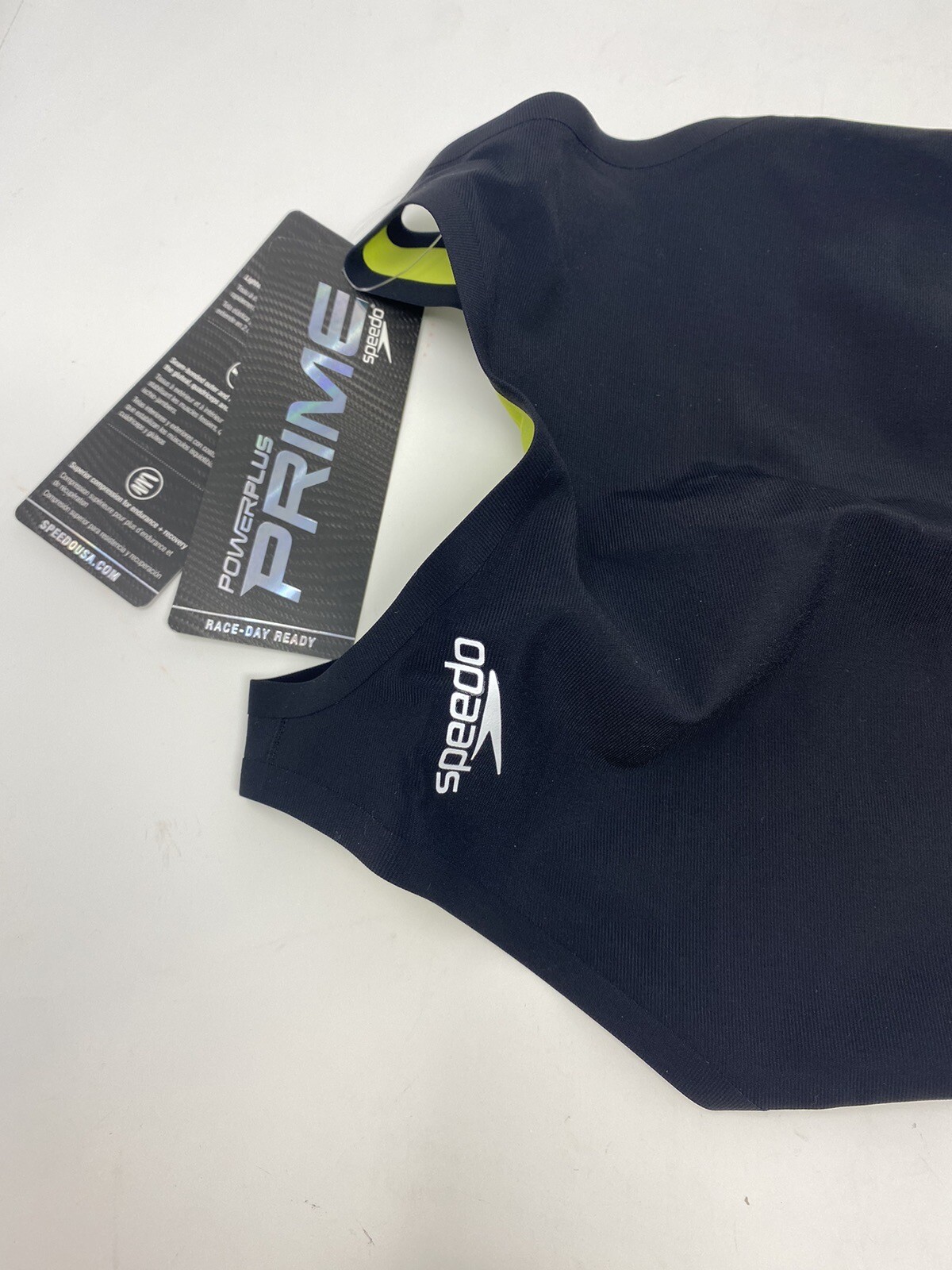 Speedo 20 Female Swimsuit Powerplus Racing Performance Kneeskin Black NWT