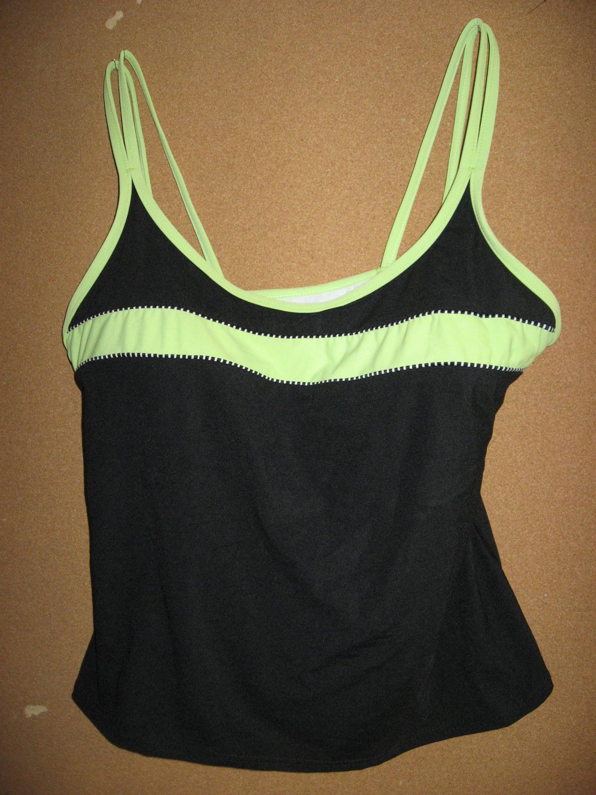 Miracle Suit 16 Bathing tank top ONLY * soft padded cup bra tankini Green Black