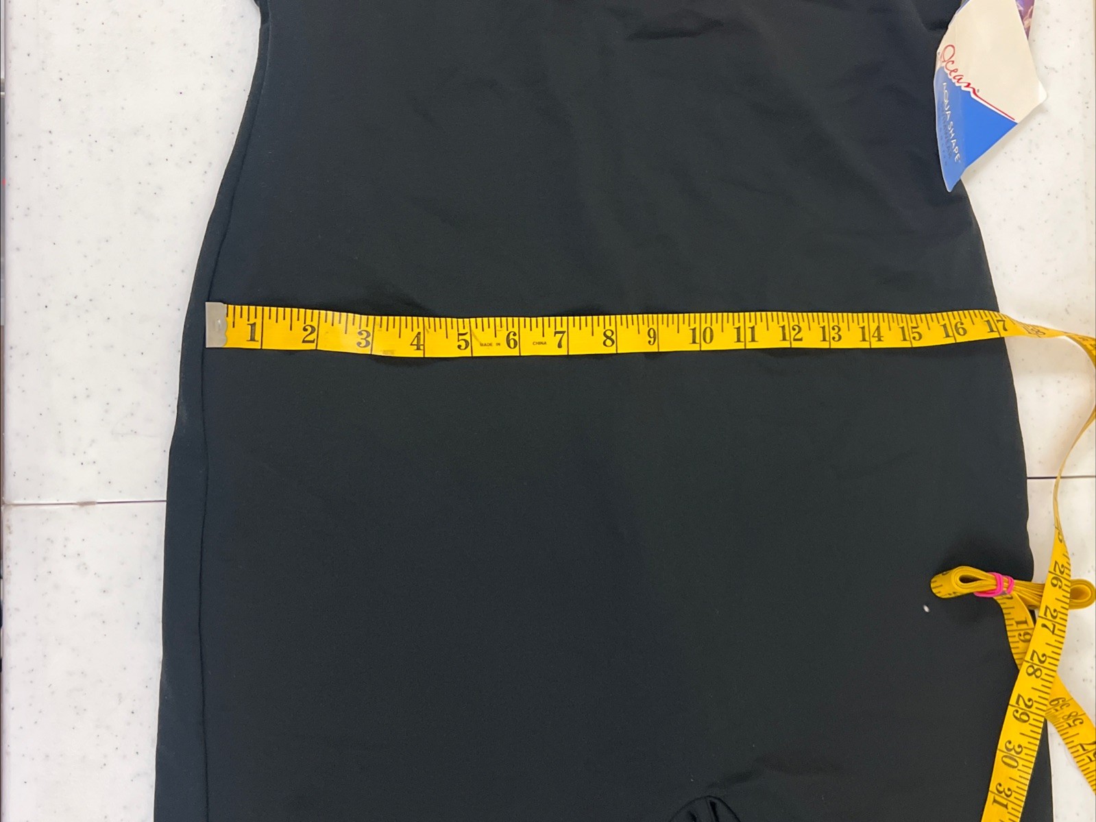 Ocean Aqua Shape Swimwear Size 16 Black One Piece Chlorine Resistant