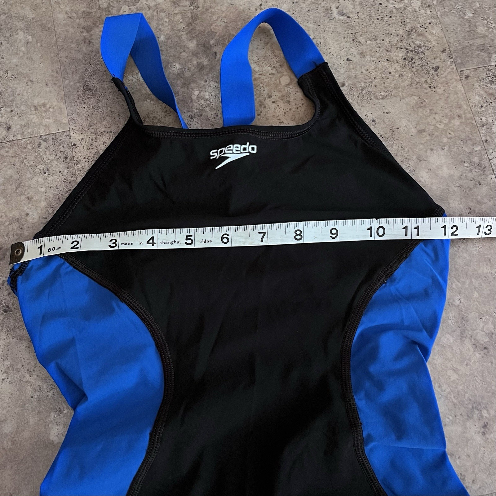 Speedo Powerplus Womens Kneeskin Racing Swimsuit Black Blue Size 28
