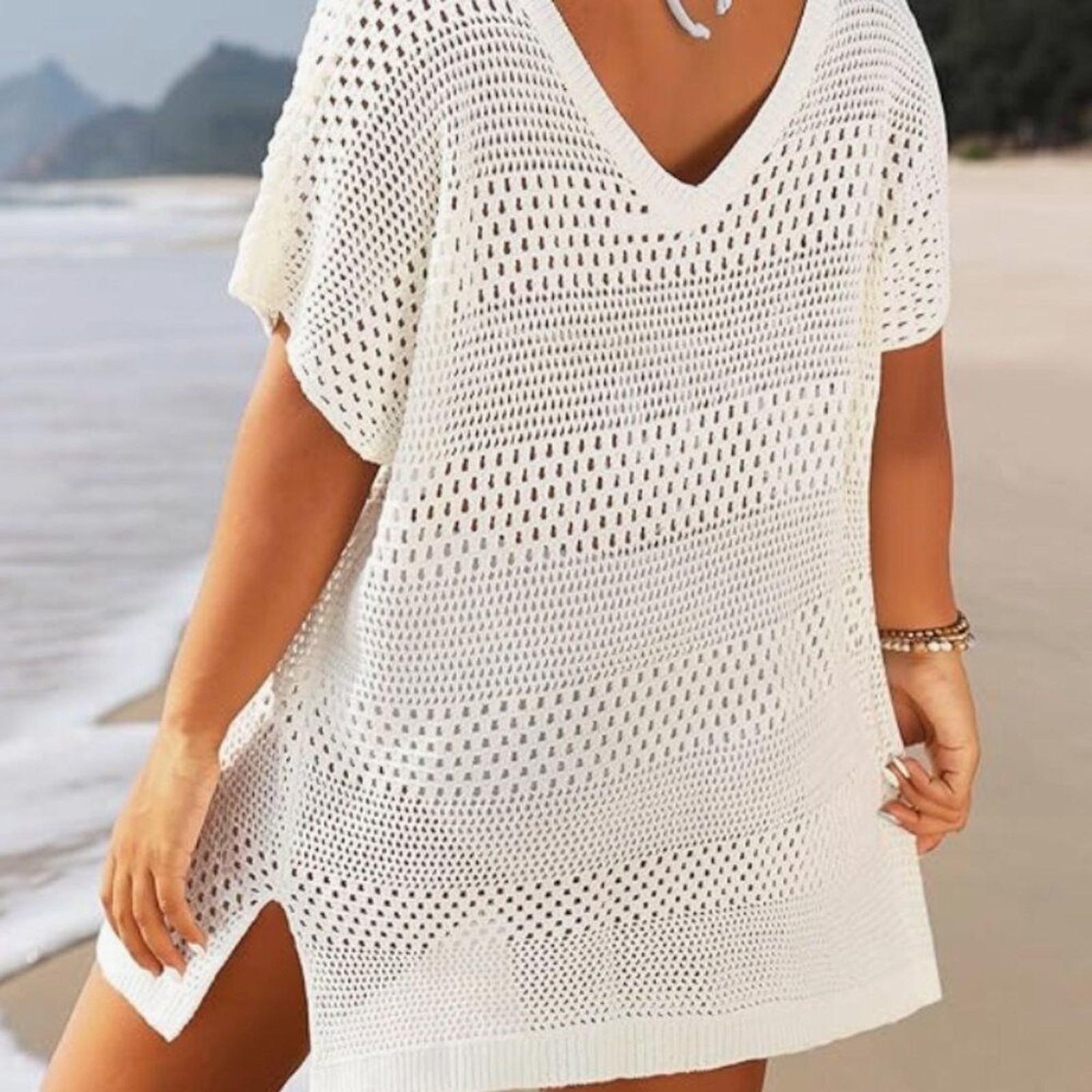 Yonique Plus Size Swimsuit Cover Up – Crochet Swim Cover Up Sz 22