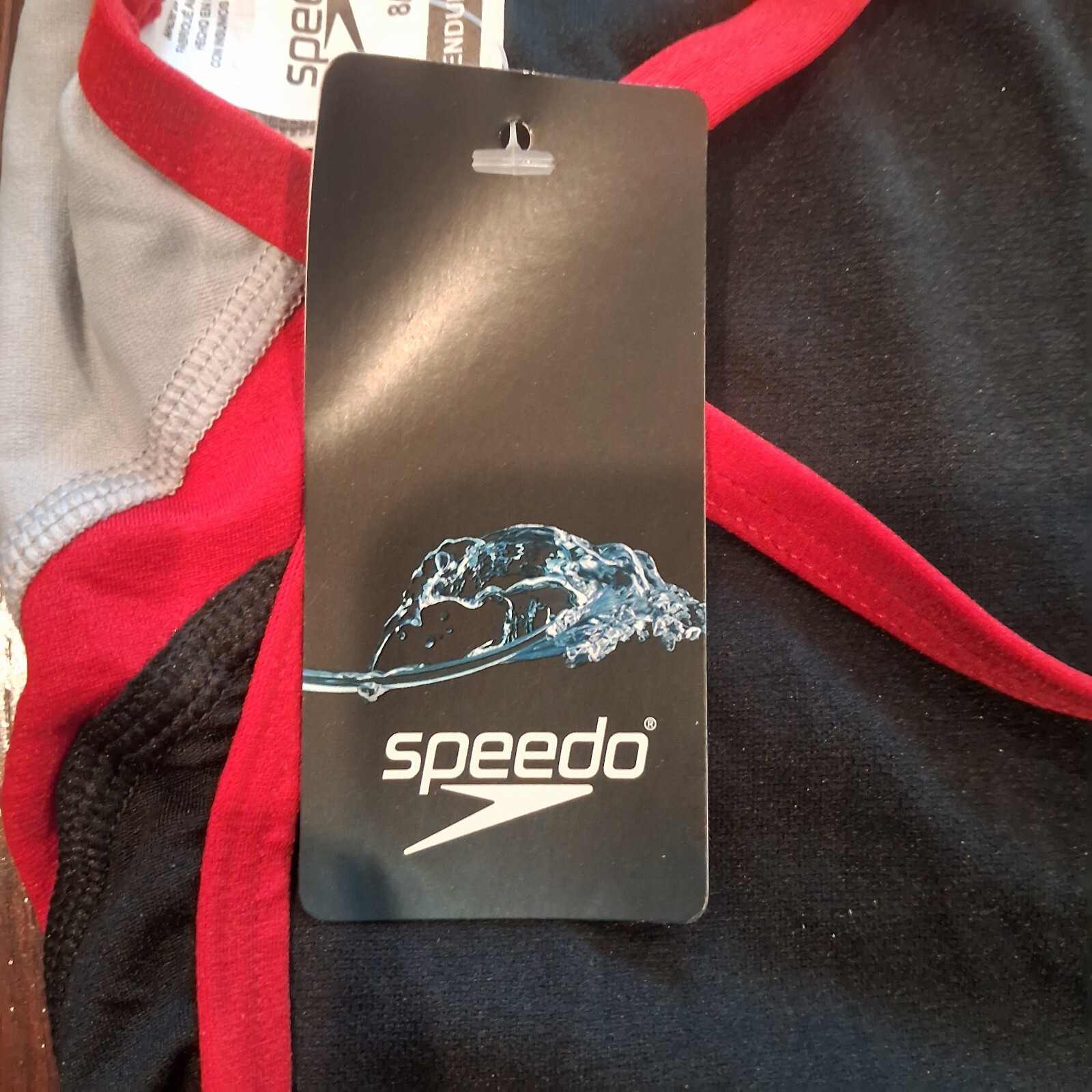 NIB Women’s Competitive Speedo FL Splice Crossback A Size 8|34 Black/Red 972
