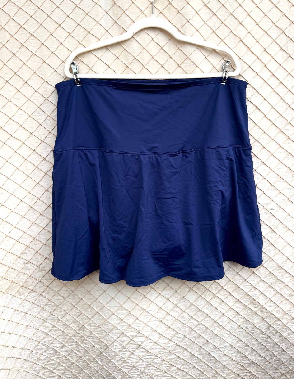 Lands’ End Size 22W Women’s Navy Elastic Waist Pull on Swim Skort