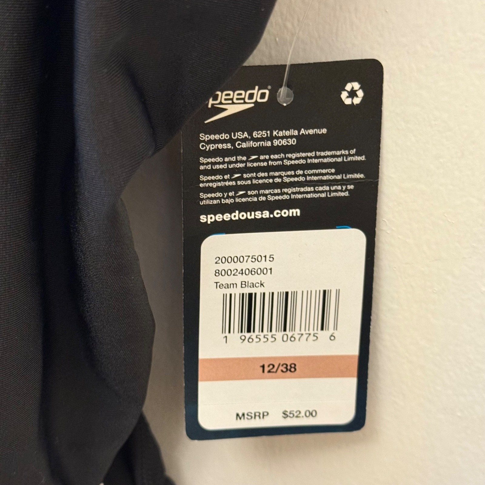 SPEEDO Swimsuit Women’s 12 Competition Eco Solid Super Pro Black Logo NIB