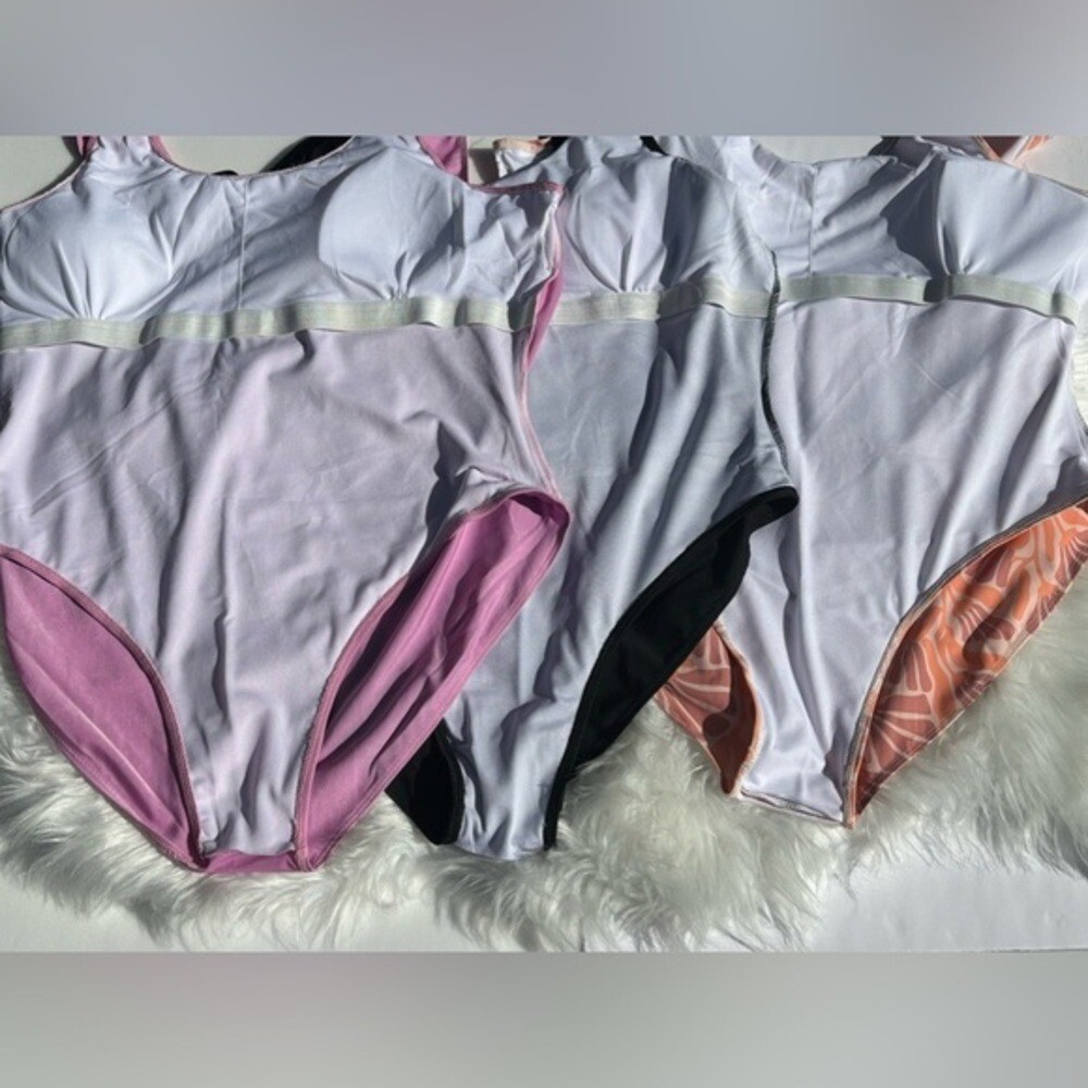 3 XLarge Swim Suit Real Essentials 3pack One piece Athletic Bathing Suit Plus Sz