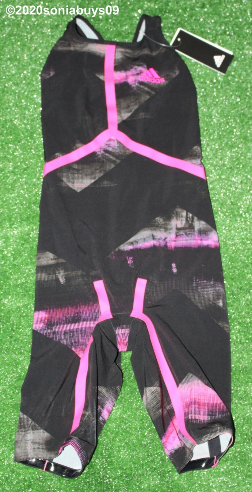 Adidas Women’s Adizero XVIII Freestyle Closed Back Swim Suit, Black/Pink, Sizes