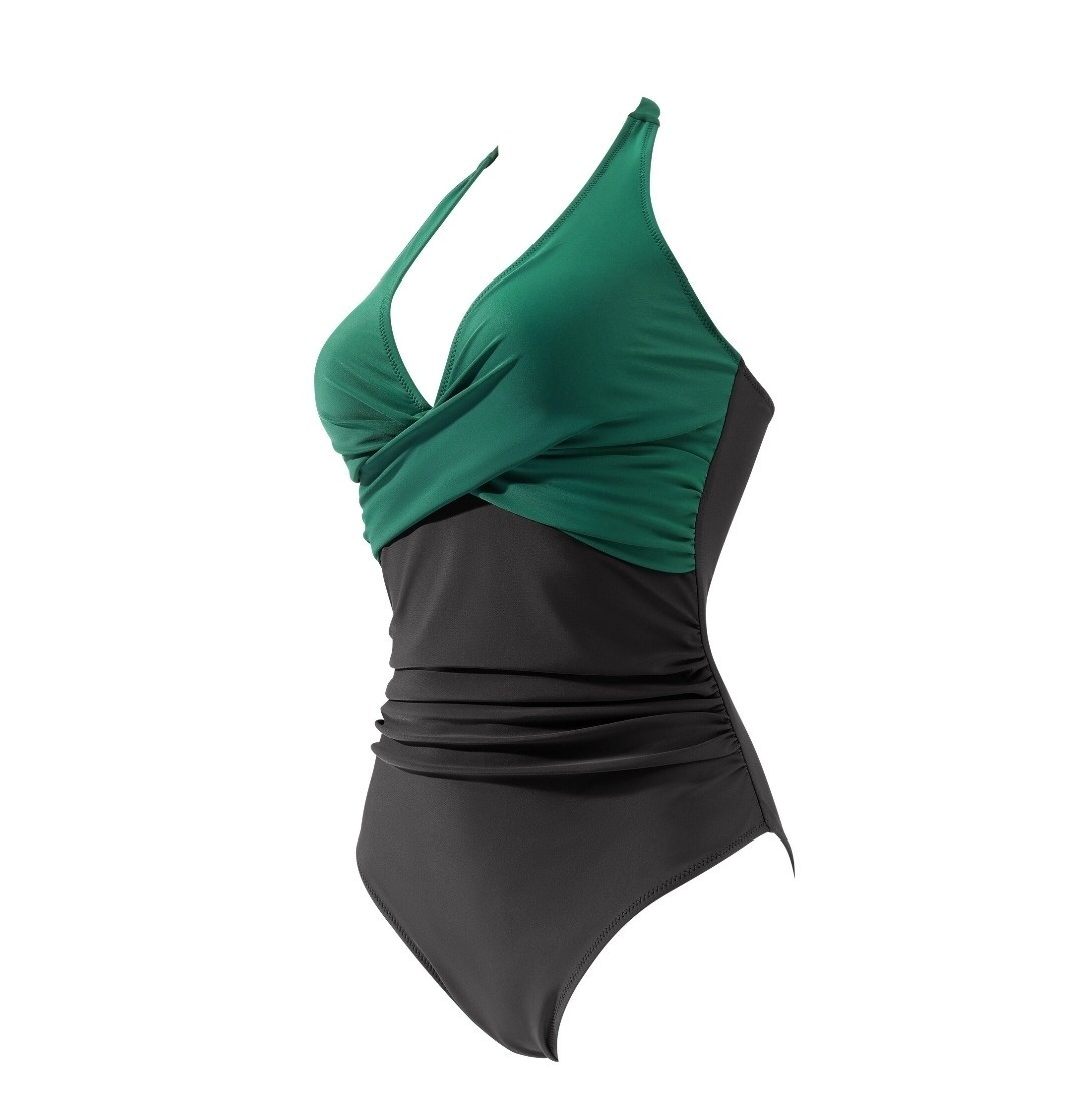 RXRXCOU Swimsuit Tummy Control V Neck Swimwear Halter Top Women’s XXL