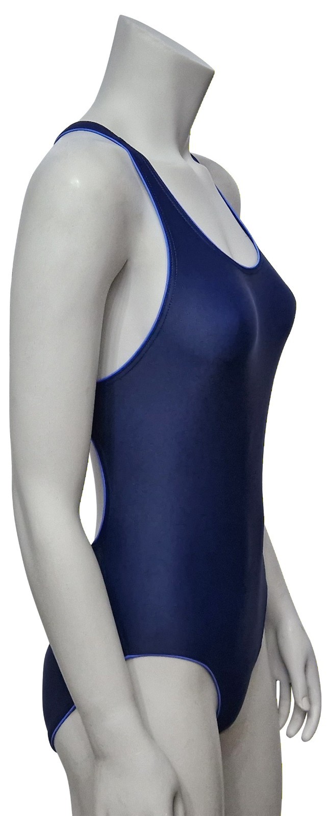 CHEX Miami Sports Fit Swimming Costume Navy Sky 38″ UK 12 Piping Swimsuit 2026