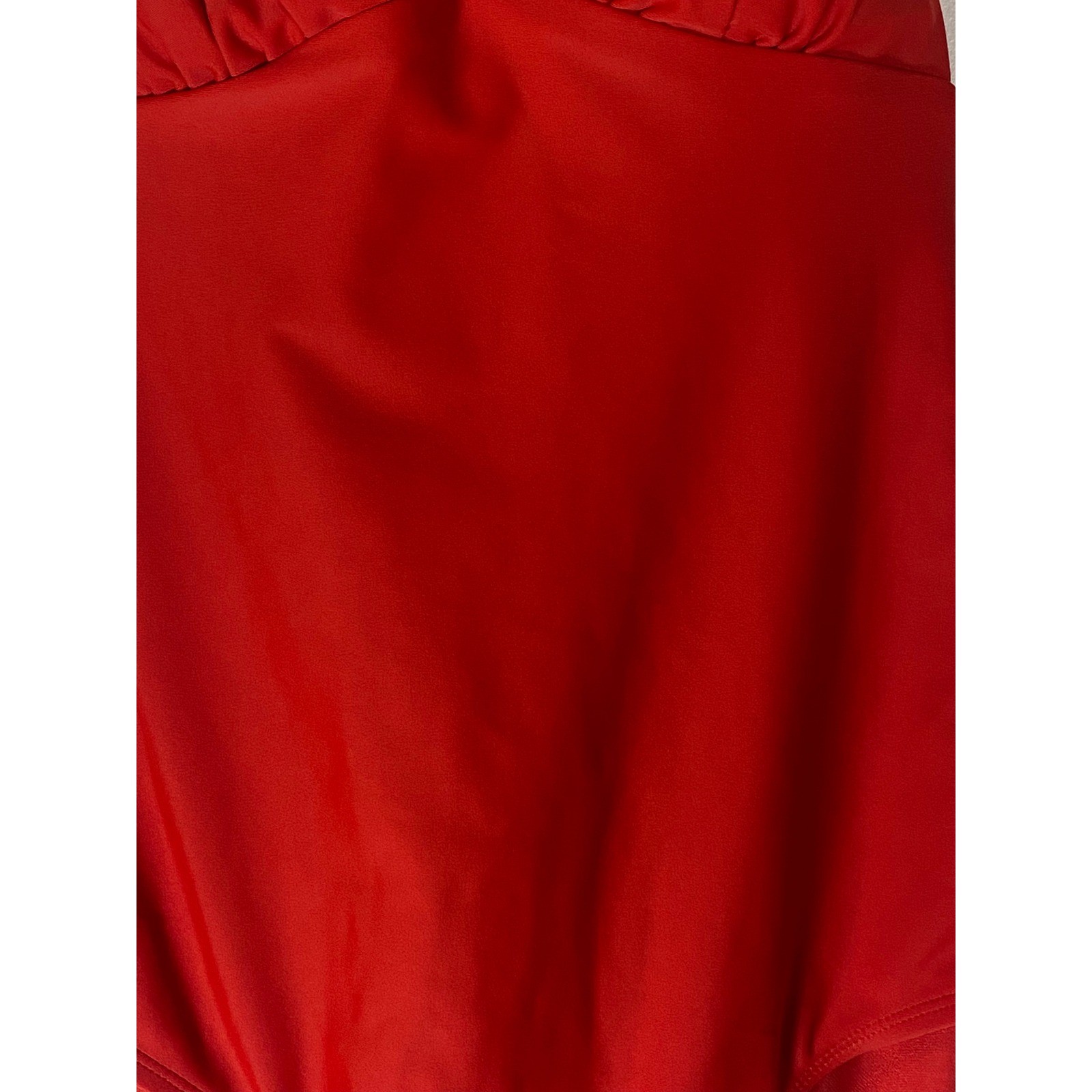Red Halter One Piece Swimsuit Open Back Tie Neck Tie Back Padded M