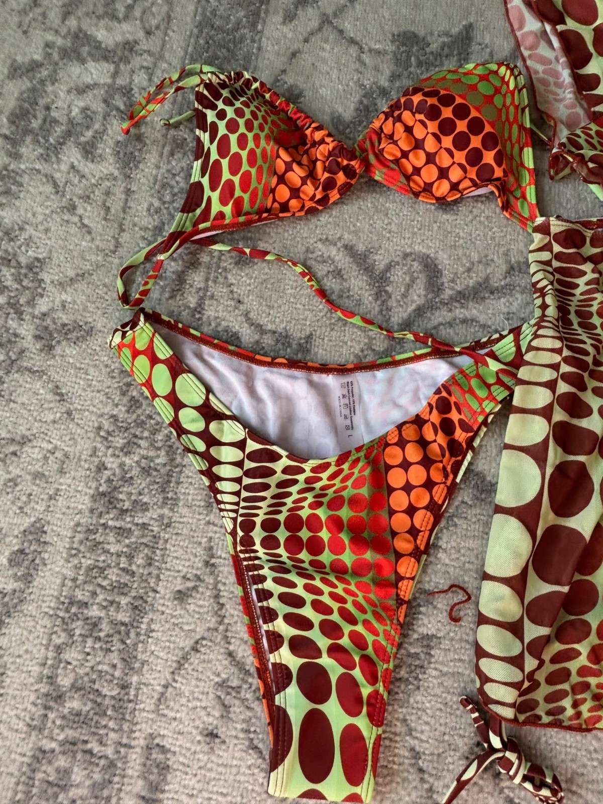 COZYEASE Women’s 4 Piece Swimsuits Sexy Bikini Sets Triangle Bathing Suit Large