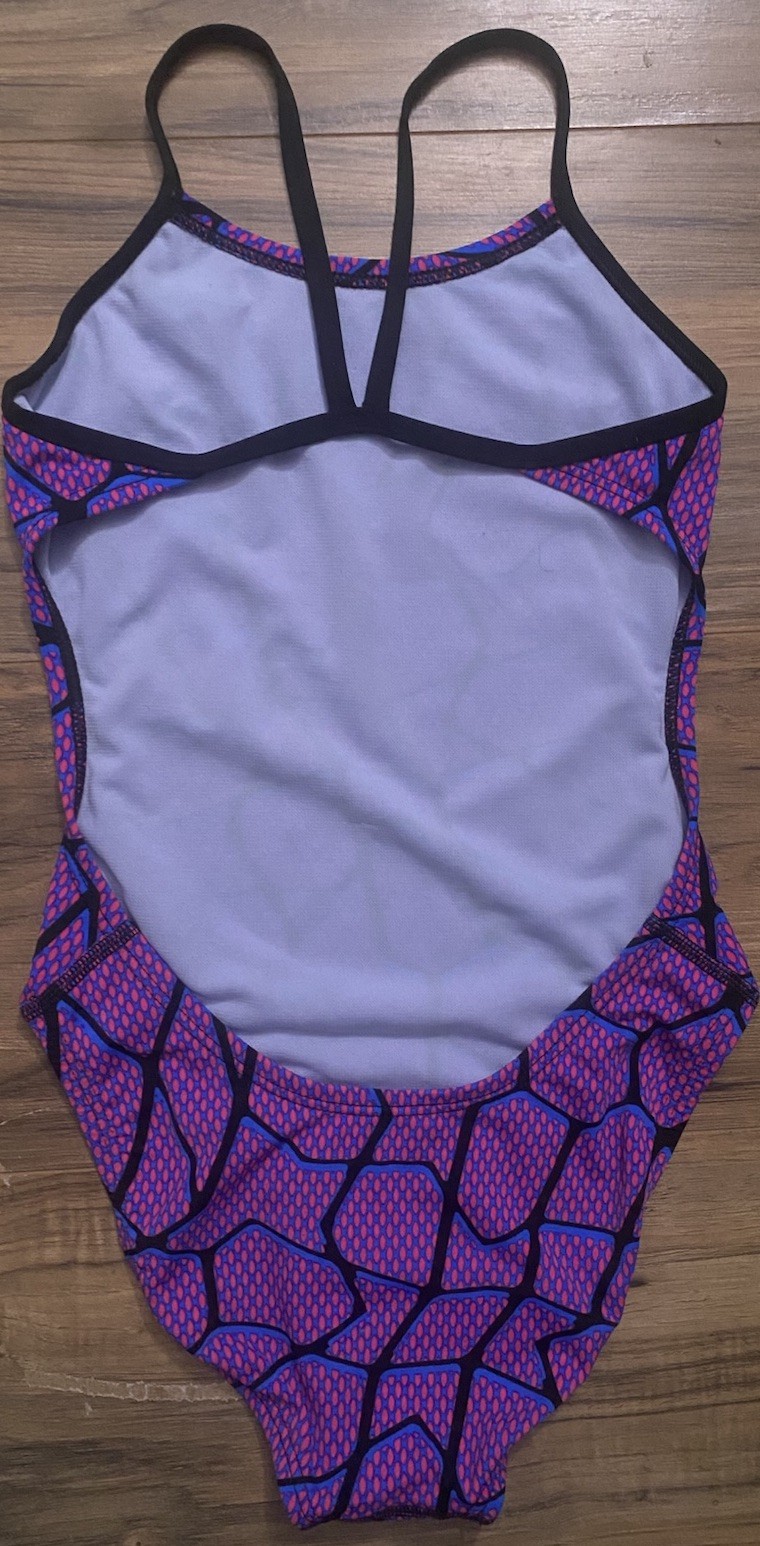 Purple/blue/ Black NIKE one piece Racerback Swimsuit size 24/8 Girls