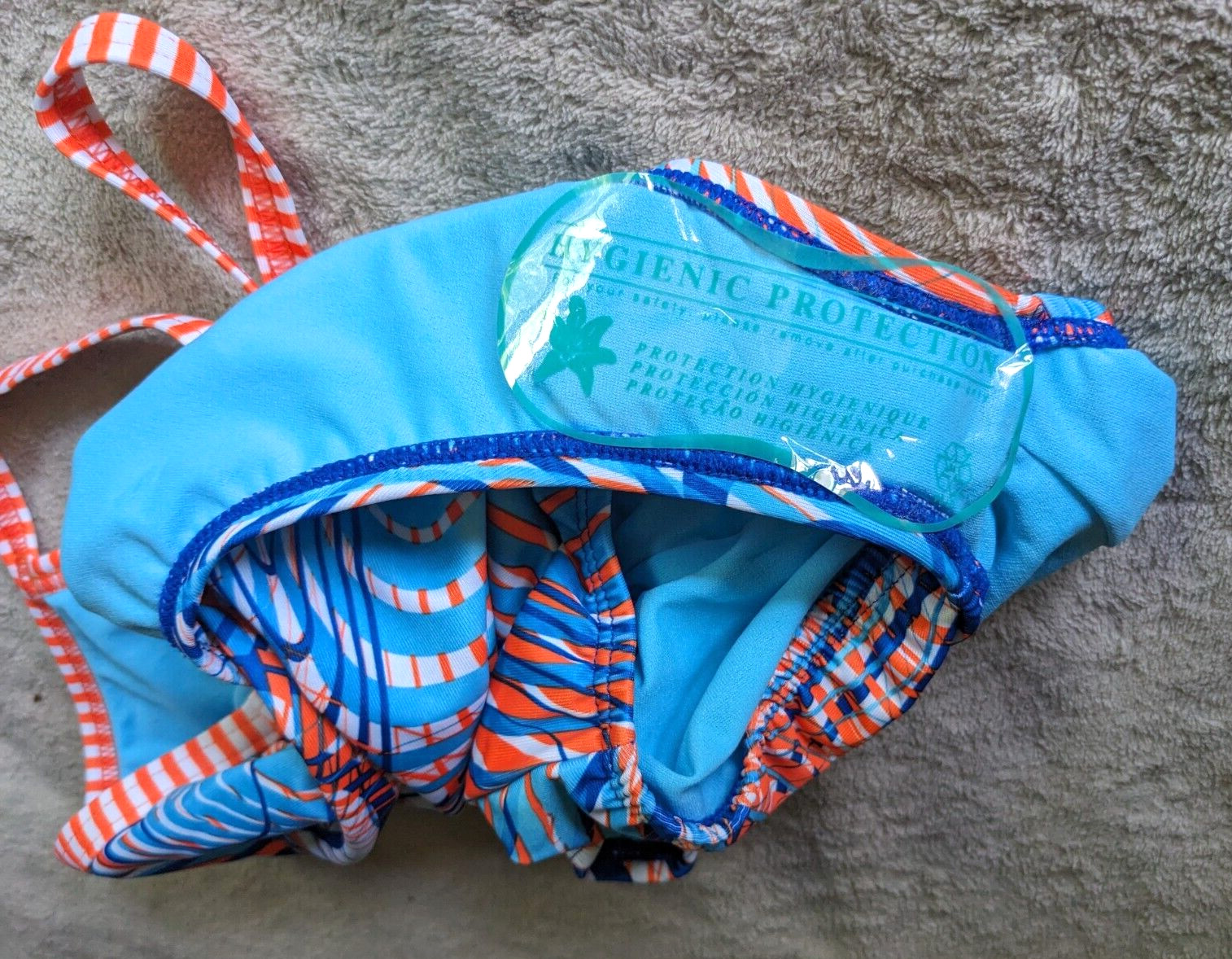 DOLFIN UGLIES One Piece Swimsuit Womens Sz 28 Blue Orange White NWOT NEW