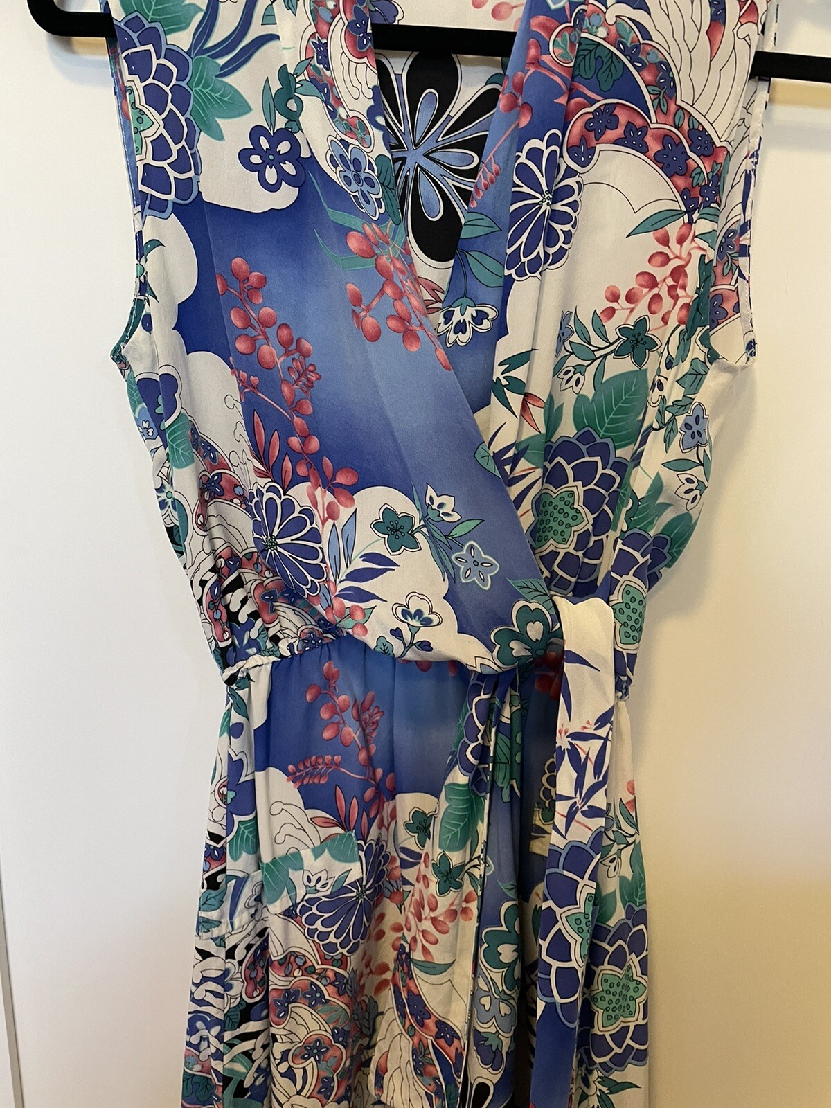 EUC Elie Tahari Womens Blue Floral Sleeveless Silk Mini Dress US 6 $349