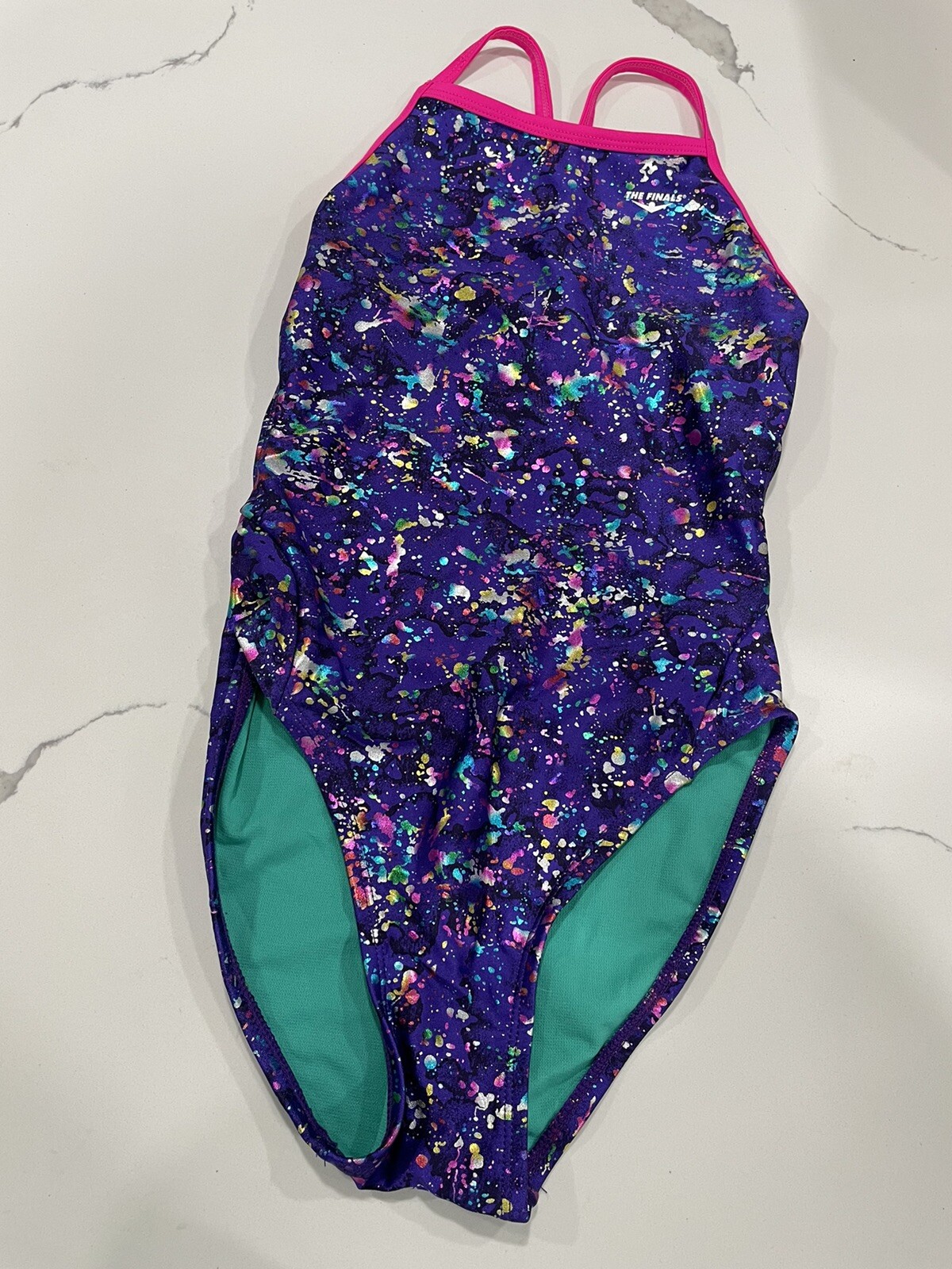 The Finals Competitive Swim Suit Splatter Paint 1-Piece 32 XS