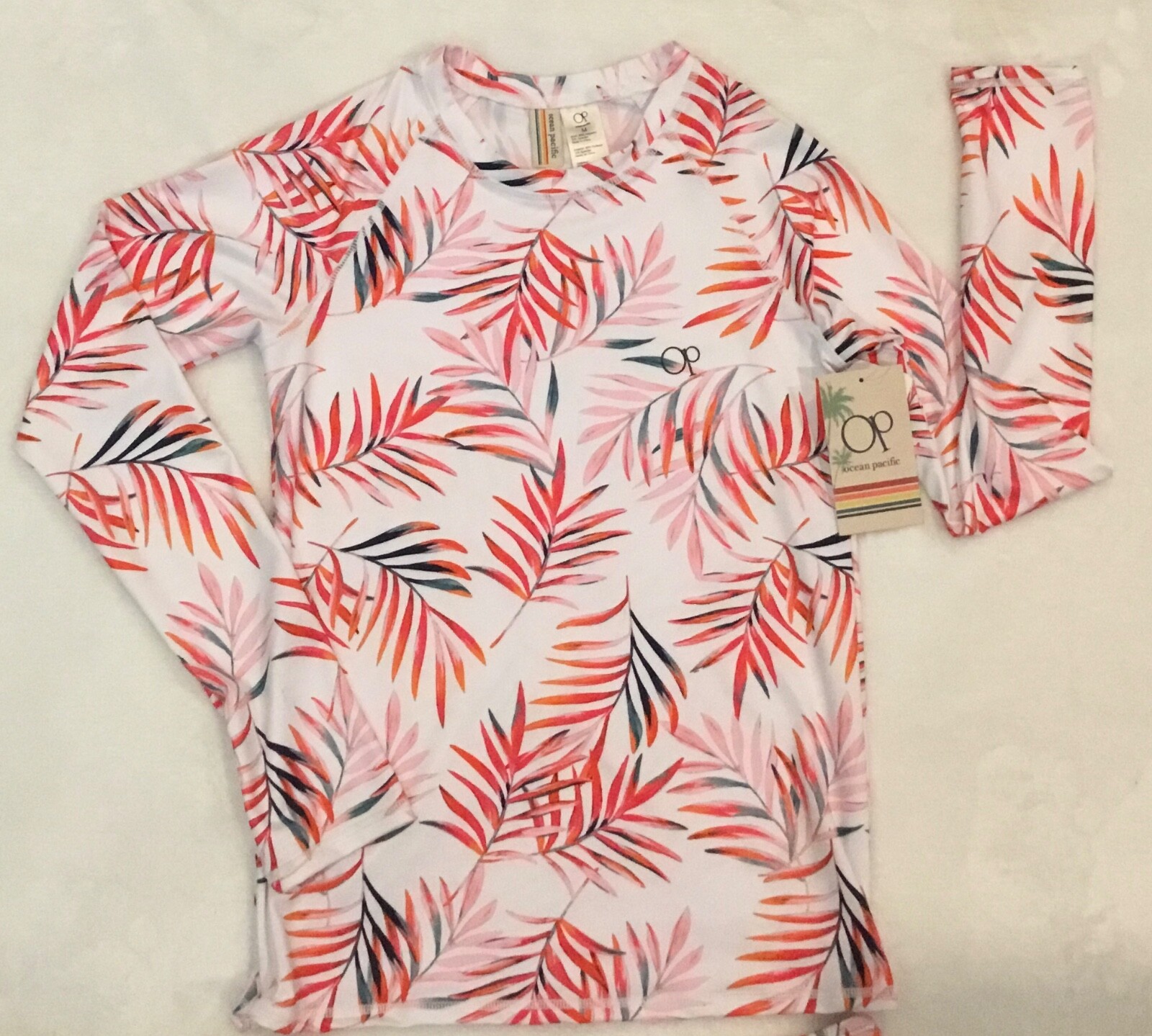 OP – Ocean Pacific Tropical Print Split 2 Piece Women’s Swimwear, Medium, NEW