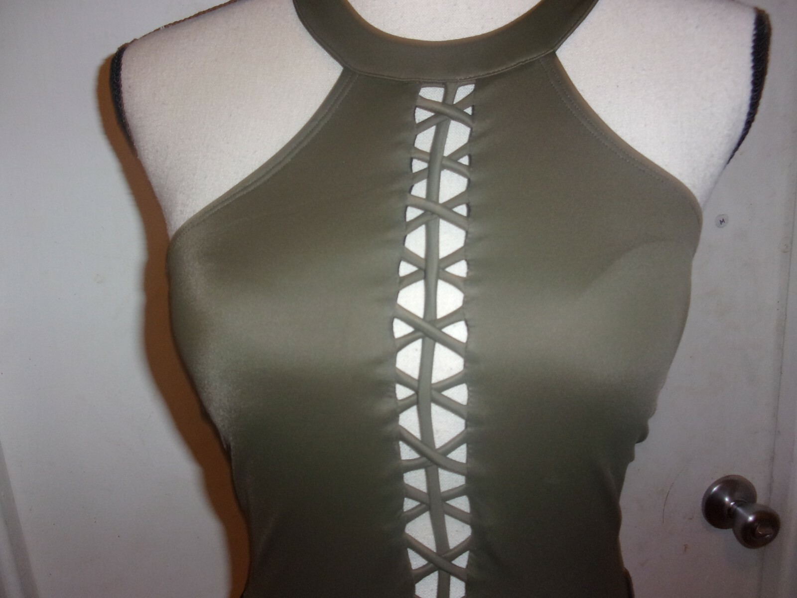 Coastal Blue Women’s Swimwear, One Piece Swimsuit, Size Small 4-6, Olive (C80)