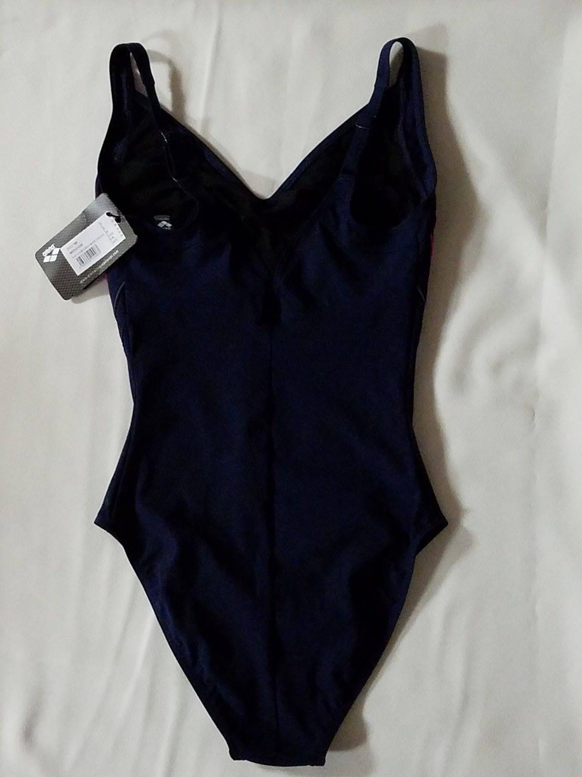 NWT ARENA Women’s ‘Minesse’ 1-piece swimsuit Navy/Gray/Rose Violet 32/US 2/XS