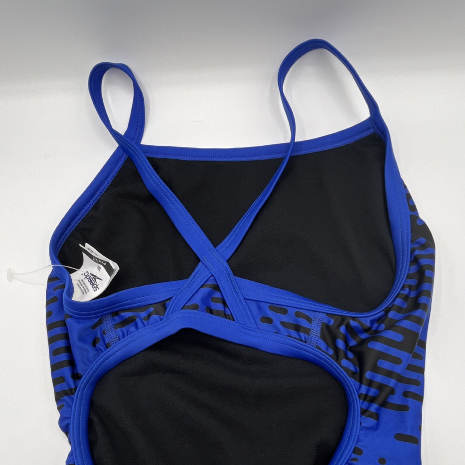 Speedo Pro LT Women’s Competitive Swimming One Piece Swimsuit Blue Black Size 30