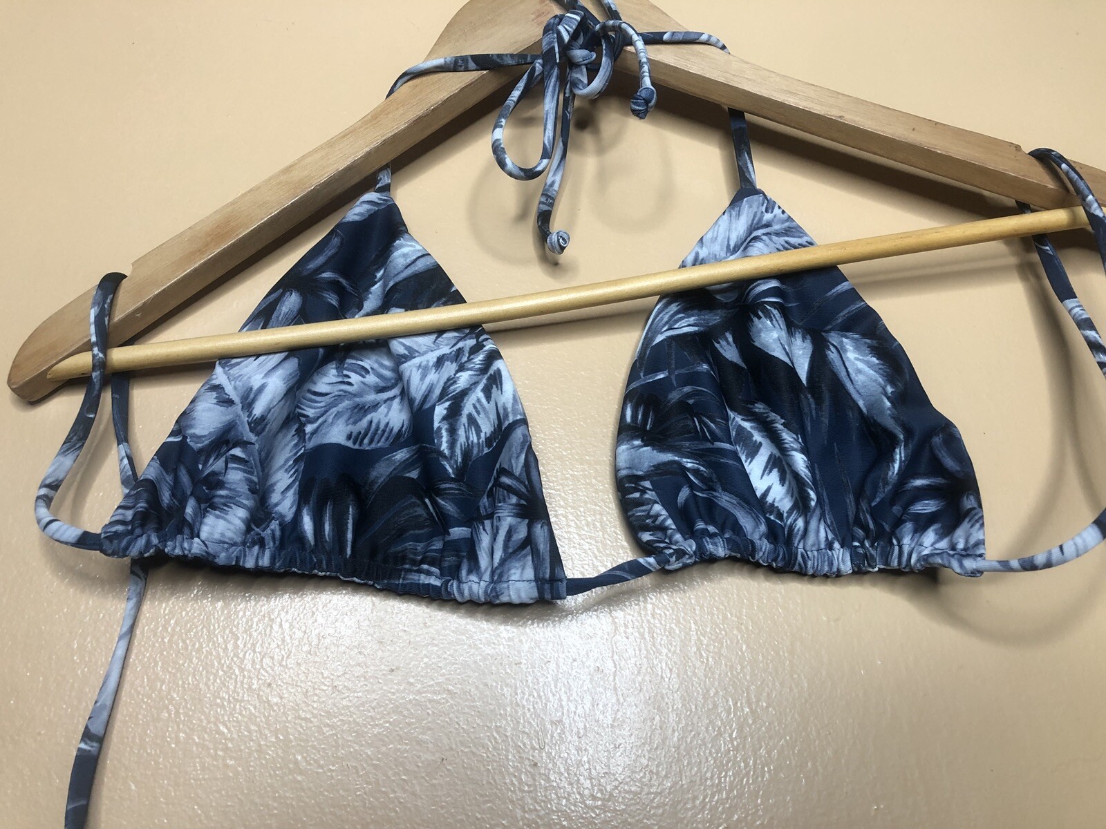 Women Girls Swimsuit Bikini Top Black Floral Print